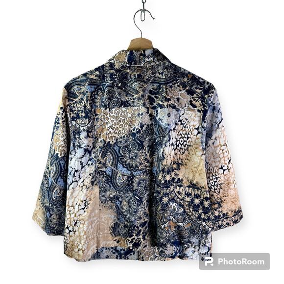 Chico's Women's Large (Vanity 2) Boho Lightweight 3/4 Sleeve Jacket Stretch - Picture 2 of 9